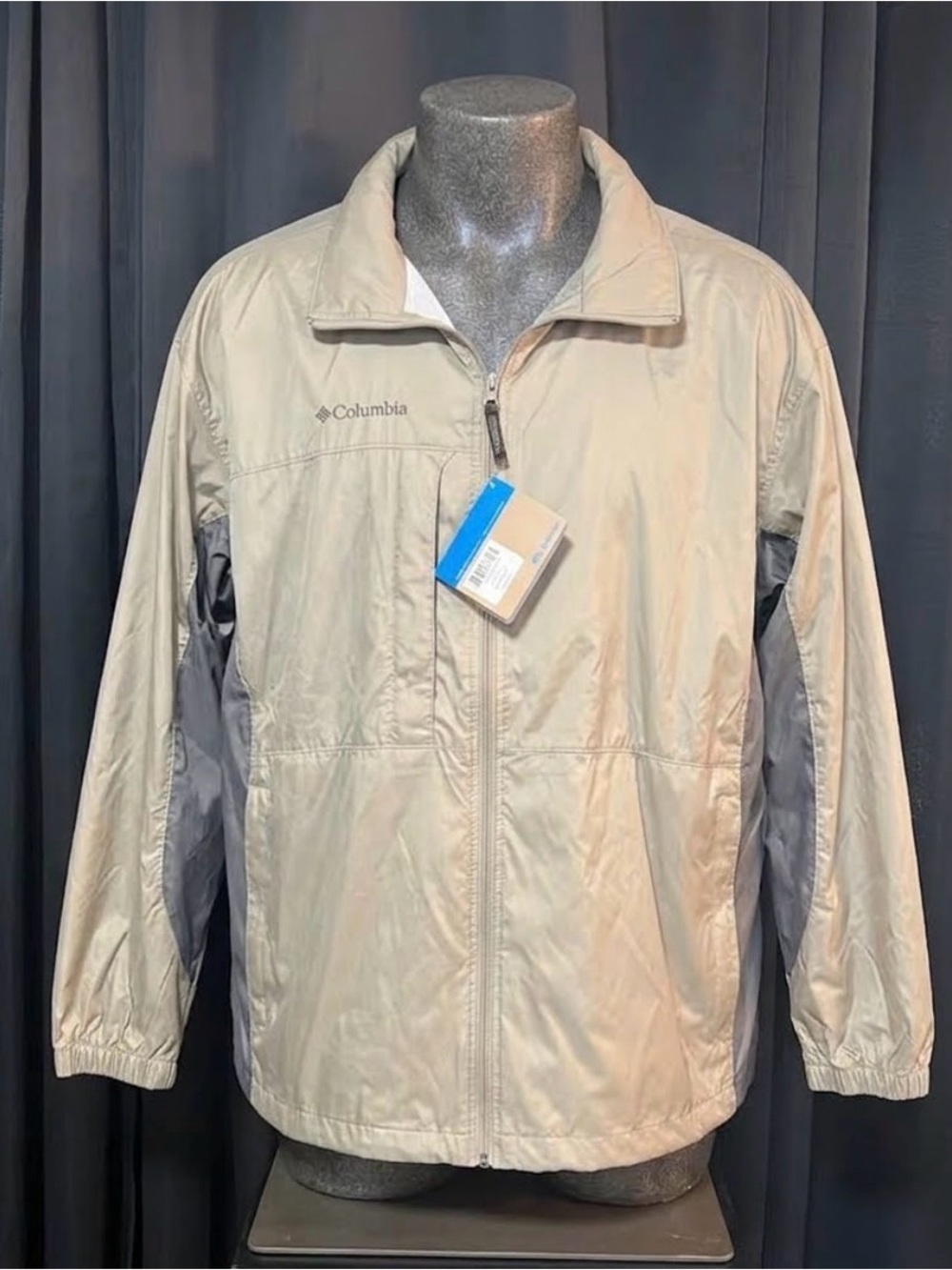 Men’s Columbia Windbreaker Jacket - Tan/Grey Colorblock (NWT) Size 3X
